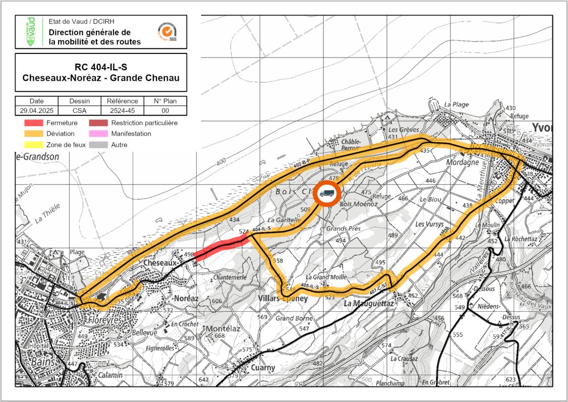 RC 404 bloquée du 2 au 6 juin 2025