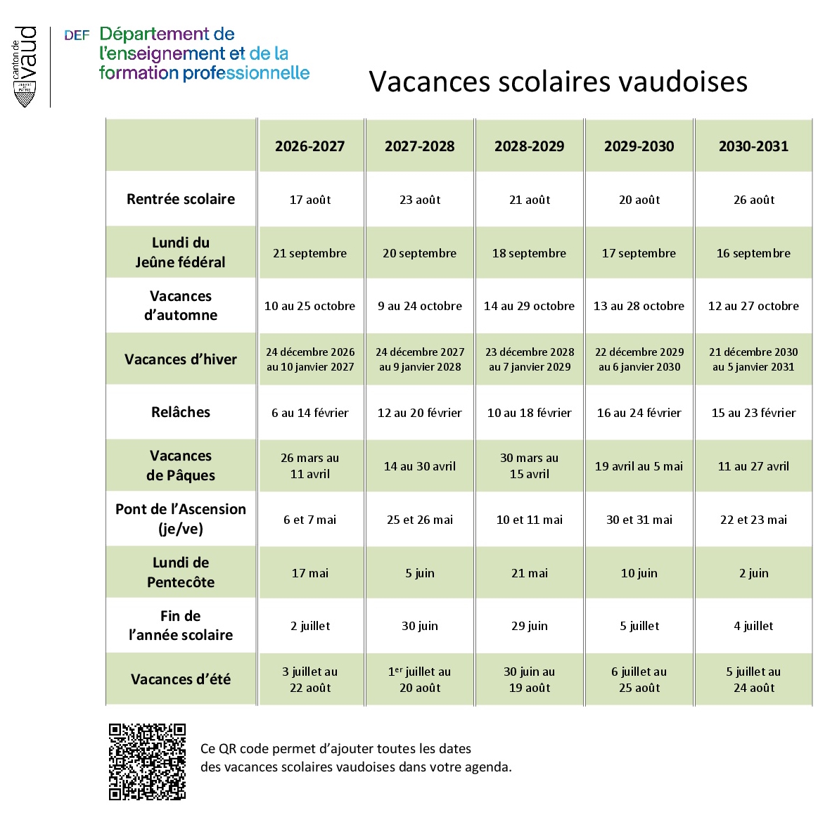 Vacances scolaires